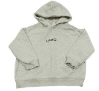 Svetlosivá melírovaná mikina s nápisom a kapucňou Zara