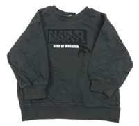 Antracitová mikina s nápisom a Black Panther H&M