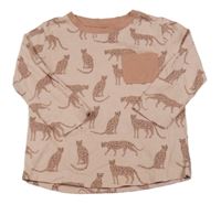 Starorůžové triko s levharty