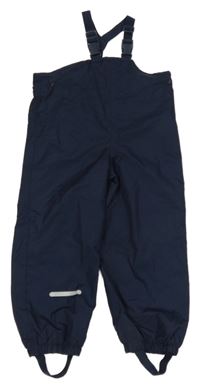 Tmavomodré šusťákové podšité laclové kalhoty Pocopiano