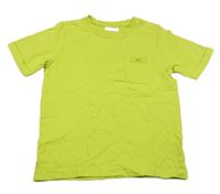 Neónově zelené tričko s vreckom Topolino