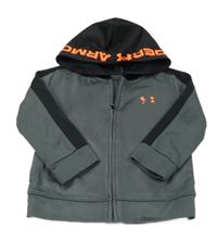 Šedo-černá sportovní propínací funkční mikina s kapucí Under Armour