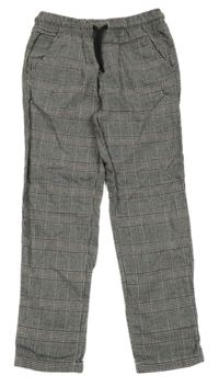 Sivé kockované teplákové nohavice Tu