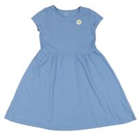 Světlemodré bavlněné šaty s kytičkou C&A