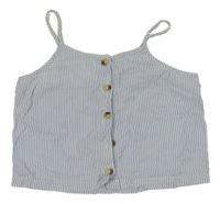 Modro-biely pruhovaný prepínaci crop top