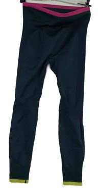 Dámske tmavomodro-tmavozelené spodné legíny Dunnes