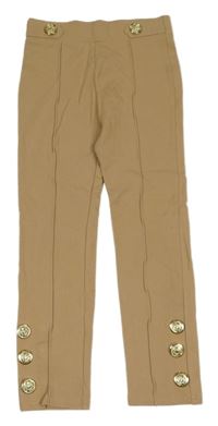 Béžové legíny so zlatými gombíky River Island