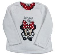 Biela chlpatá pyžamová mikina s Minnie zn. Disney