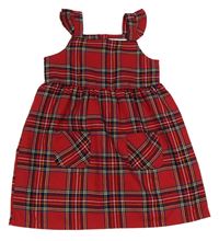 Červeno-farebné kockované šaty Primark