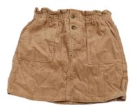 Broskvová menšestrová paper bag sukňa H&M