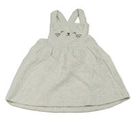 Svetlosivé melírované rebrované šaty s mačičkou George