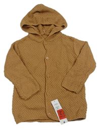 Nové- Hnědý propínací svetr s kapucí George