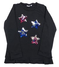 Černá mikina s překlápěcími flitry 