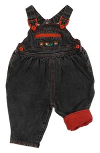 Černošedé laclové podšité rifle s medvídky 