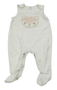 Bílé sametové dupačky s líškou C&A