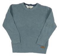 Modrošedý rebrovaný sveter H&M