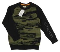 Khaki-černý vzorovaný svetr F&F