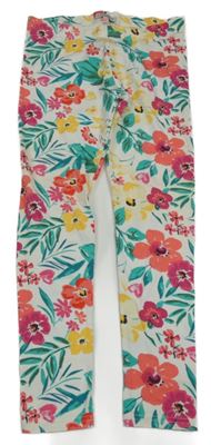 Bílo-barevné květované legíny M&S