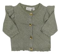 Sivý trblietavý prepínaci sveter s volánikmi Name it