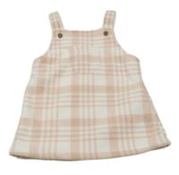 Bielo-svetloružové kockované fleecové na traké šaty George