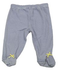 Tmavomodro-bílé pruhované polodupky s mašľami