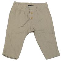 Hnedé rebrované tepláky s gombíky