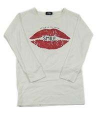 Smotanová šatová tunika s ústy a nápisom Page One Young