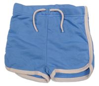 Modré teplákové kraťasy so světlerůžovým lemem Primark