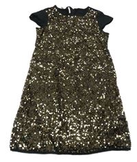 Černé šaty s tylem se zlatými flitry Mexx