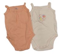 2x košilkové body  - meruňkové  + světlelososové s ovocem