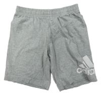 Šedé bavlněné kraťasy Adidas