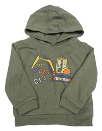Khaki mikina s bágrom a kapucňou Primark