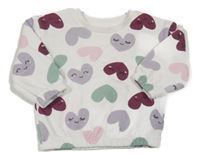 Biela mikina so srdiečkami Primark