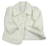 Bílý flaušový podšitý kabátek s mašličkami Early Days