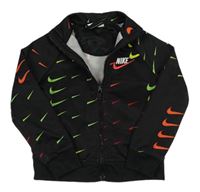 Černá sportovní propínací mikina s logy Nike 