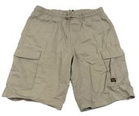 Béžové plátěné kraťasy s kapsami H&M
