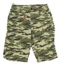 Khaki-béžové army plátěné kraťasy C&A vel. 176