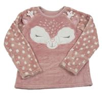 Ružová chlpatá mikina so sobom zn. Nutmeg