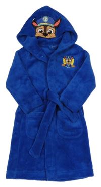 Tmavomodrý chlupatý župan s Paw Patrol a kapucí Name it