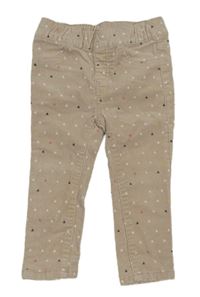 Béžové manšestrové kalhoty se vzorem H&M