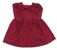 Vínové kvietkovane šaty s mašlou Juniors