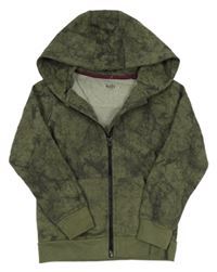 Khaki-černá vzorovaná mikina s kapucí M&Co.