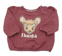 Ružová prešívaná oversize mikina s Bambim C&A