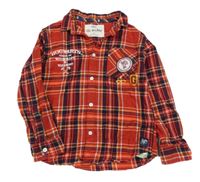 Červeno-barevná kostkovaná flanelová košile Harry Potter M&S