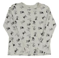 Biele tričko so skateboardisty Y.F.K.