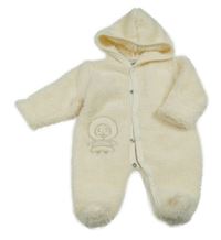 Pudrová chlupatá kombinéza s Eskymákem a kapucí