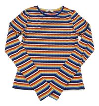 Barevně pruhované žebrované triko Candy Couture 