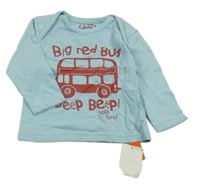 Nové - Svetlomodré tričko s autobusom Tu