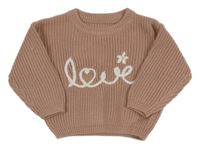 Staroružový oversize sveter s nápisom Shein