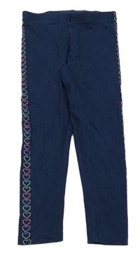 Tmavomodré legíny so srdiečkami M&S